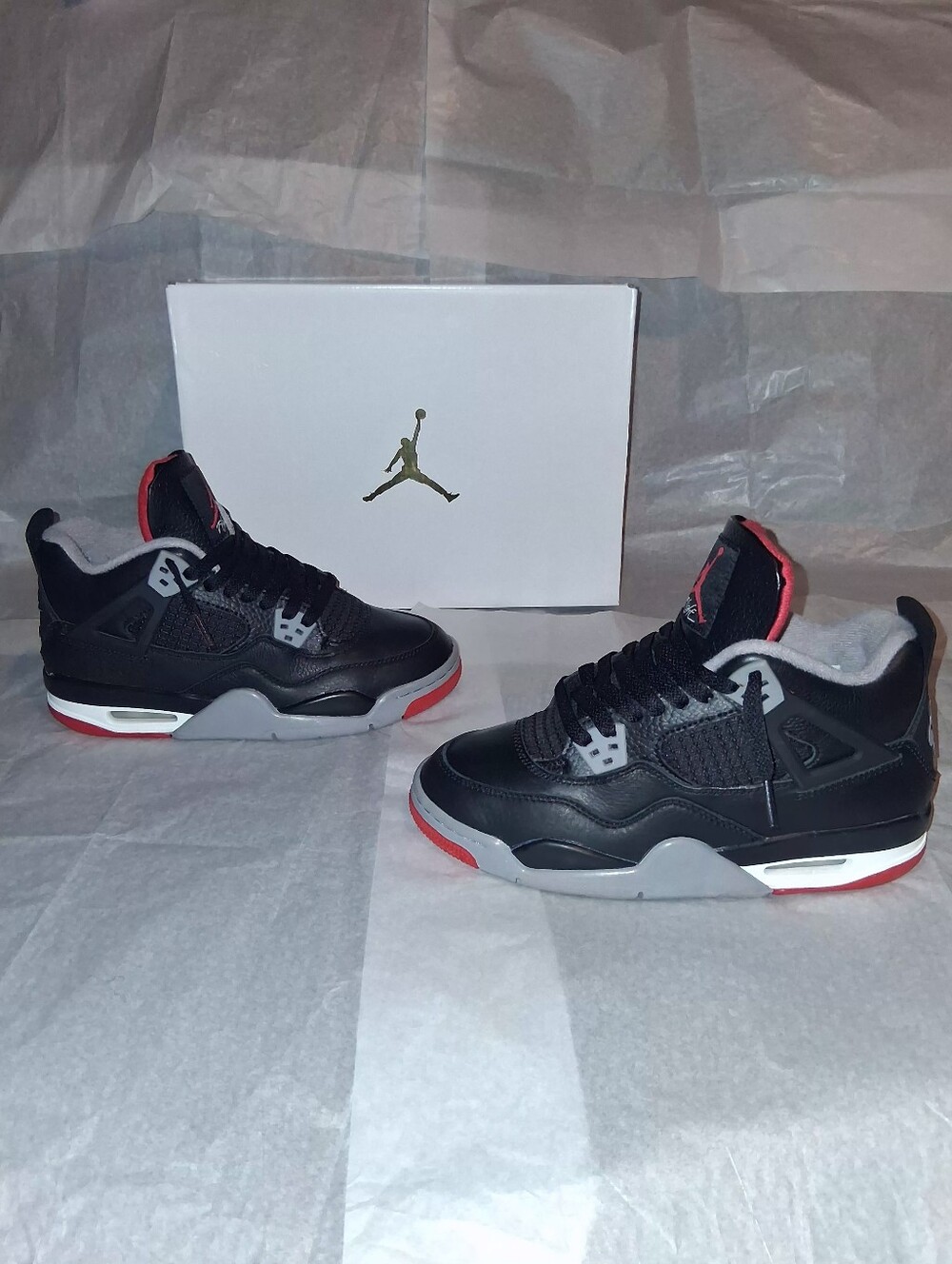 Air Jordan 4 Bred Retro Reimagined Sneakers Women 6.5 = 5Y